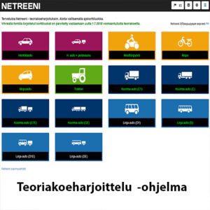 Netreeni - teoriakoeharjoitteluohjelma