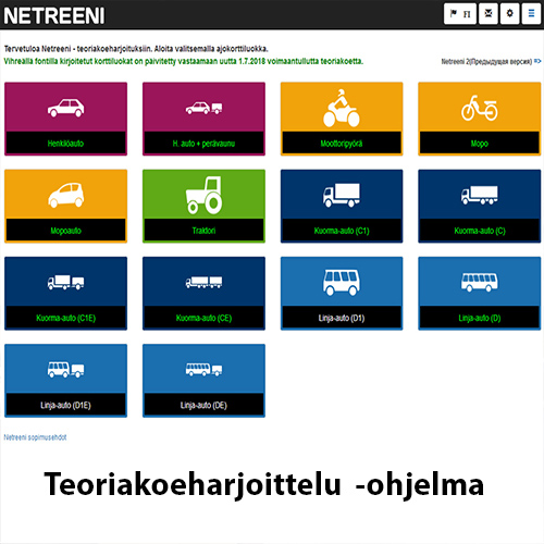 Netreeni - teoriakoeharjoitteluohjelma